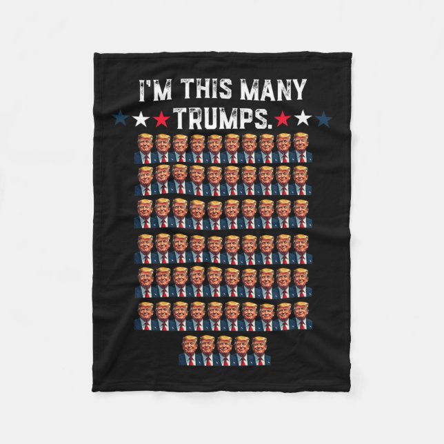 65th Birthday I'm This Many Trumps For Trump Suppo Fleece Blanket (Front)