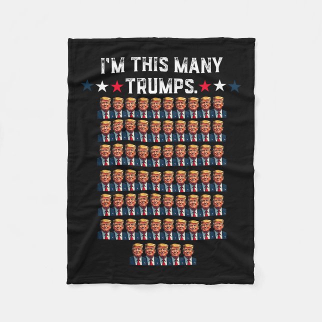 65th Birthday I'm This Many Trumps For Trump Suppo Fleece Blanket (Front)