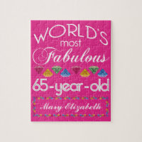 65th Birthday Most Fabulous Colourful Gems Pink