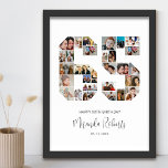 65th Birthday Number 65 Custom Photo Collage Poster<br><div class="desc">Celebrate 65th birthday with this personalised number 65 photo collage poster. This customisable gift is also perfect for wedding anniversary. It's a great way to display precious memories from your wedding and married life. The poster features a collage of photos capturing those special moments, and it can be customised with...</div>