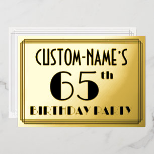 65th Birthday Party — Art Deco Look “65” + Name
