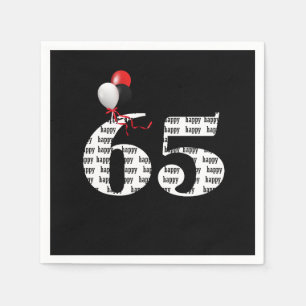 65th Birthday party balloons Napkin
