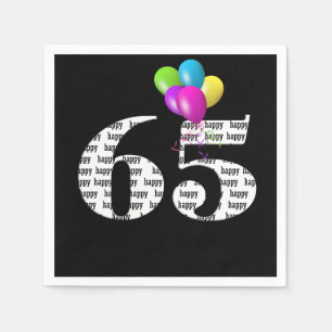 65th birthday party balloons napkin