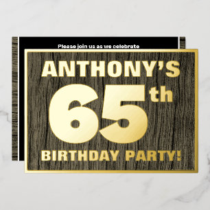 65th Birthday Party: Bold, Faux Wood Grain Pattern