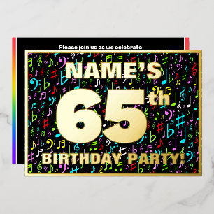 65th Birthday Party — Fun, Colourful Music Symbols