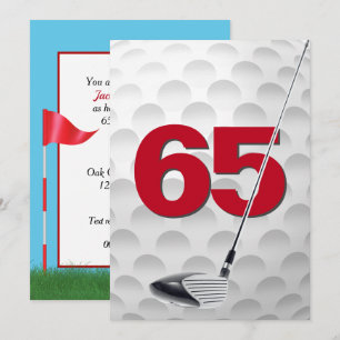 65th Birthday Party Golf Theme Invitation
