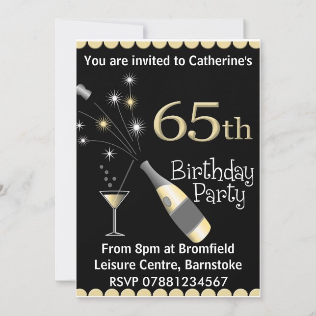 65th Birthday Party Invitation (Front)