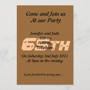 65th Birthday Party Invitation