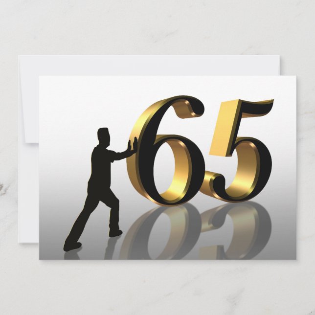 65th Birthday party invitation "Pushing 65" (Front)