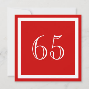 65th Birthday Party Invitation - Red