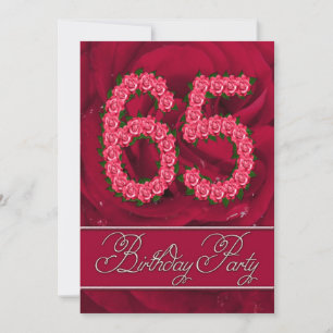 65th birthday party invitation with roses