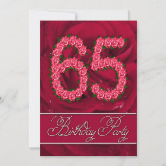 65th birthday party invitation with roses