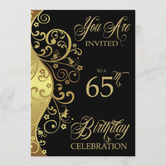 65th Birthday Party Personalised Invitation