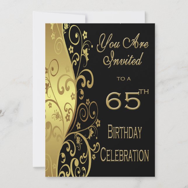 65th Birthday Party Personalised Invitation (Front)
