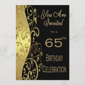 65th Birthday Party Personalised Invitation