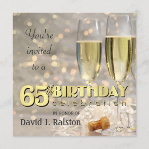 65th Birthday Party  - Personalised Invitations