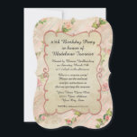 65th Birthday Party Scroll Frame w Vintage Roses Invitation<br><div class="desc">Celebrating a very special birthday? This 65th birthday party invite is easy to customise for your event. Shown here as a surprise party, you can change the wording to reflect your special celebration. Made from original, modern watercolor artwork that has been made to look centuries old. Inspired by antique French...</div>