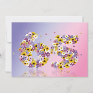65th Birthday party, with flowered letters Invitation