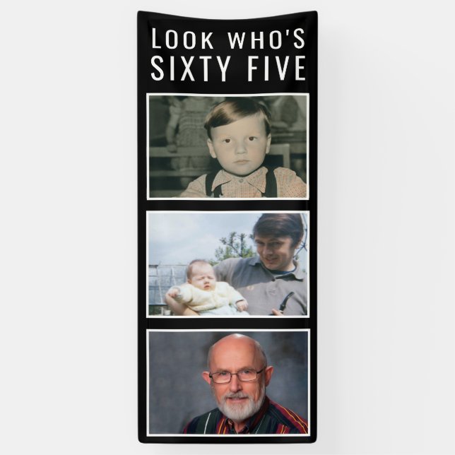65th Birthday Photo Banner (Vertical)