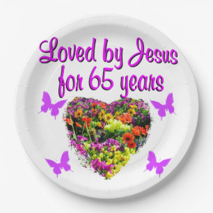 65TH BIRTHDAY RELIGIOUS PAPER PLATE