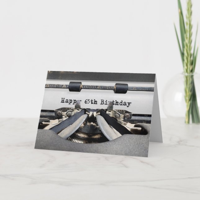 65th Birthday Retro Typewriter   Card (Front)