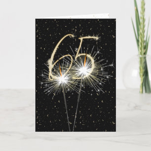 65th Birthday Sparkler on black Card