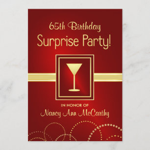 65th Birthday Surprise Party Invitations