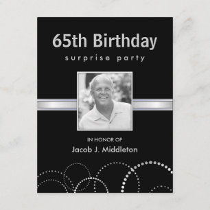 65th Birthday Surprise Party Photo Invitations