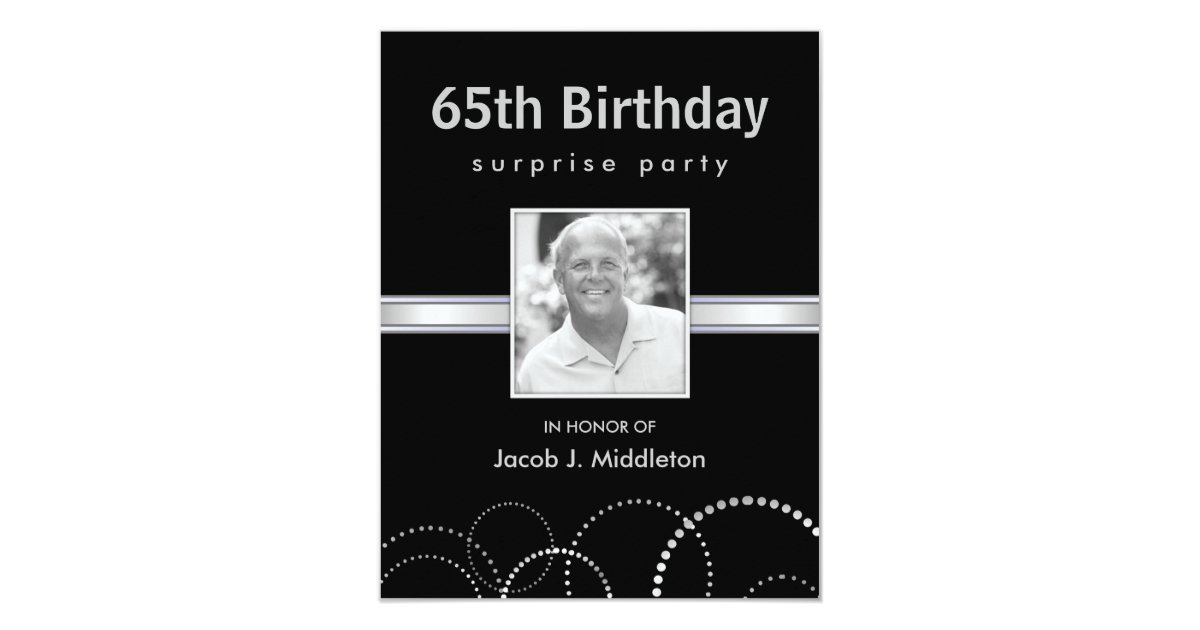 65th Birthday Surprise Party Photo Invitations | Zazzle.co.uk