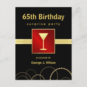 65th Birthday Surprise Party - Photo Optional Invitation
