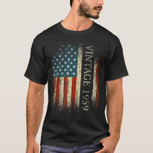 65th Birthday Vintage 1959 Usa Flag 65 Year Old Gi T-Shirt