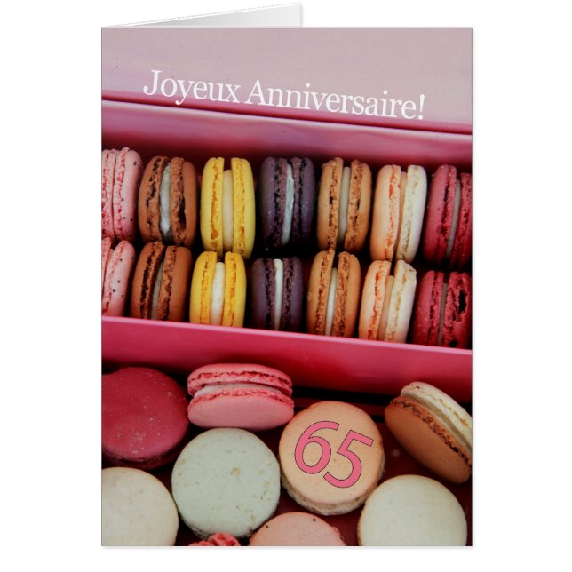 65th French Birthday Macaron-Joyeux Anniversaire! (Front)