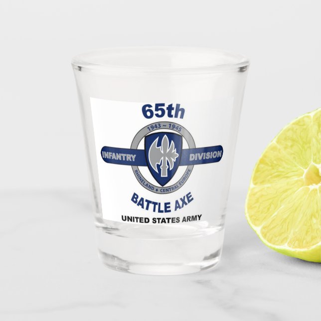 65th Infantry Division Shot Glass (Front)