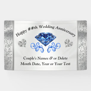 65th or 45th Sapphire Wedding Anniversary Banner