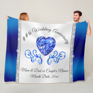 65th or 45th Wedding Anniversary Gifts for Parents Fleece Blanket