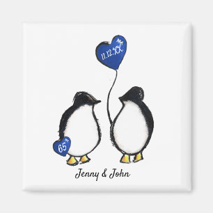 65th sapphire wedding anniversary penguin gift magnet
