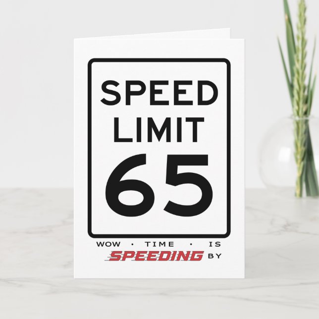 65th Speed Limit Birthday Card (Front)