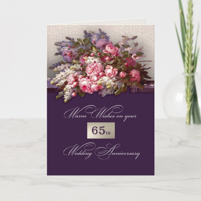 65th Wedding Anniversary Greeting Cards (Front)