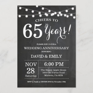 65th Wedding Anniversary Invitation Chalkboard