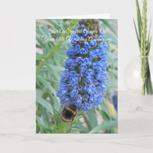 65th Wedding Anniversary Mum & Dad Echium Card (Front)
