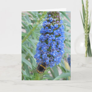 65th Wedding Anniversary Mum & Dad Echium Card