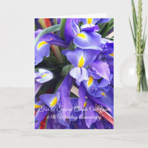 65th Wedding Anniversary Mum & Dad Irises Card