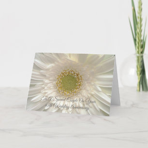 65th Wedding Anniversary Mum & Dad White Gerbera Card