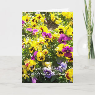 65th Wedding Anniversary Pansies Card