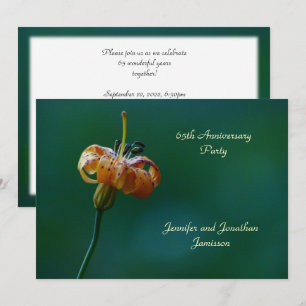 65th Wedding Anniversary Party Floral Yellow Lily Invitation