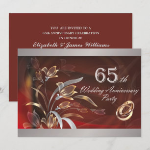 65th Wedding Anniversary Party Invitations