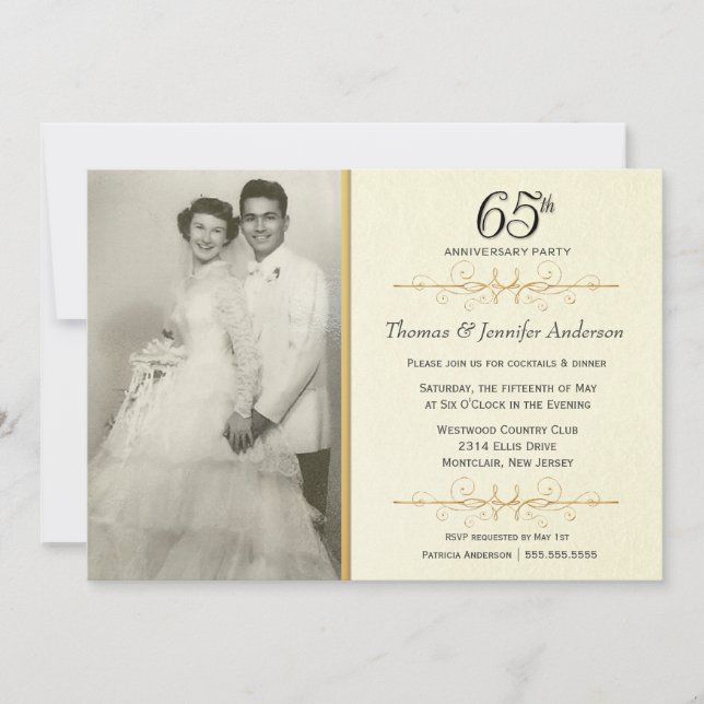 65th Wedding Anniversary Party Invitations (Front)