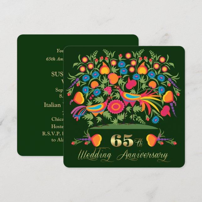 65th Wedding Anniversary Party Invitations (Front/Back)