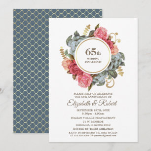 65th Wedding Anniversary Party Invitations