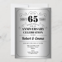 65th Wedding Anniversary Party - Silver Black